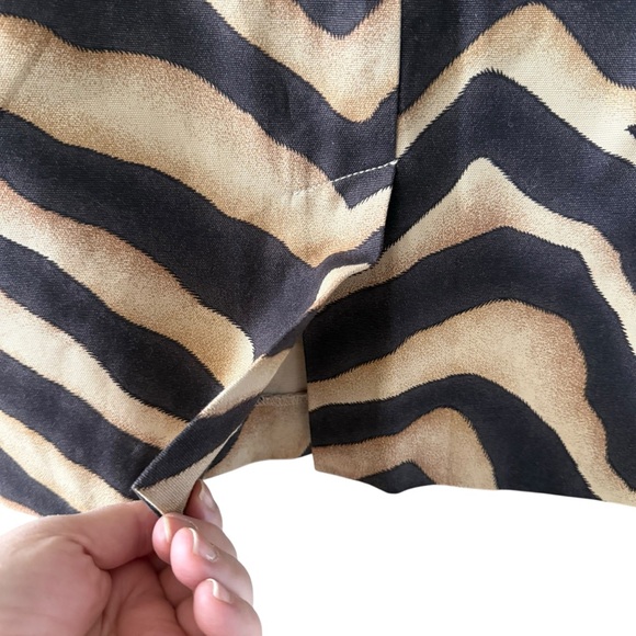 Lauren Ralph Lauren Zebra Print A-Line Skirt Cotton Classic Safari Chic Size 14W - Picture 4 of 6
